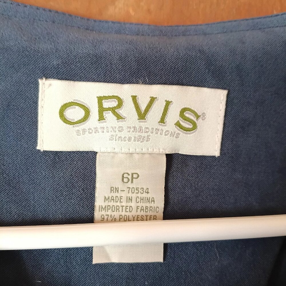 Orvis Blue Button Front Maxi Dress Size 6P Petite Sleeveless Ankle Length - Picture 4 of 5